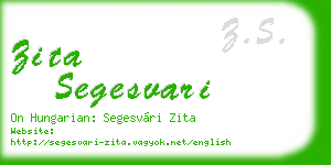 zita segesvari business card